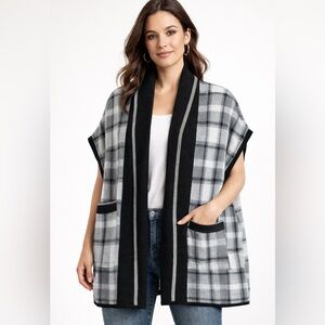 New York & Company Blue Checkered Women's Vest